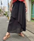 サラサラ レイヤード フレア ロング スカート