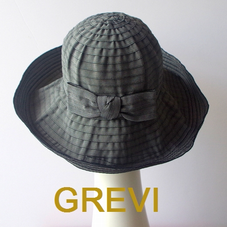 【GREVI  グレヴィ】ブランド 帽子 春夏 夏 秋 折りたたみ つば広 ハット サマーハット UVカット リボン UV 黒 レディース 紫外線防止 日よけ おしゃれ ブレード シニア＜GREVI ブレード帽子公式ショップ＞★送料無料