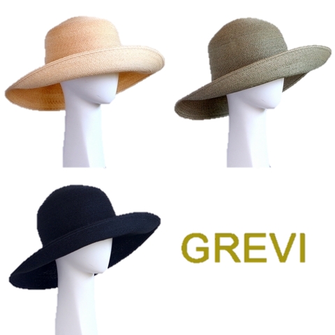 GREVI グレヴィ】レディース ストローハット ヘンプ アバカ ハット 