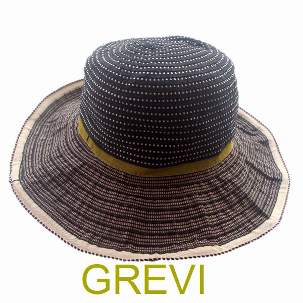 Grevi  帽子 グレヴィ ブランド ハット 折りたたみ 夏 夏用 春夏 サマーハット UVカット帽子 ブレードハット ツバ広 つば 夏帽子 黒 ワイヤー入り レディース UV 紫外線防止 日よけ おしゃれ ブラック リボン かわいい 日よけ【送料無料】 フィレンツェ★送料無料
