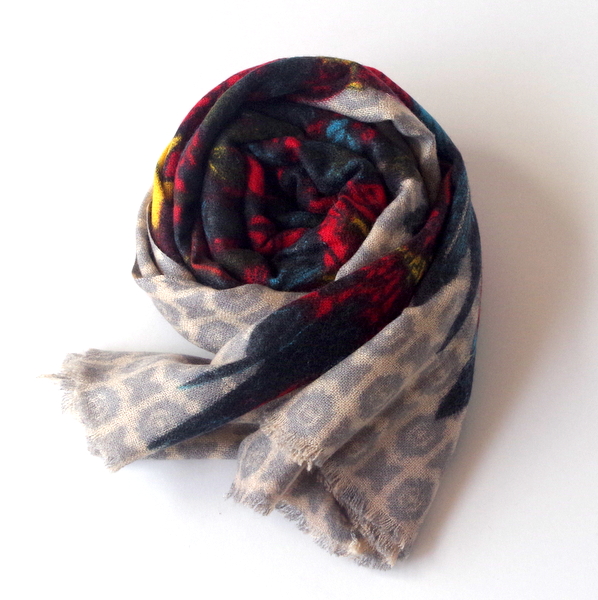 【YARNZ】17AW ヤーンズ Headdress カシミア50% ウール50% カシミヤ ストール 大判　カシミアストール 赤 ヤーンツ★送料無料