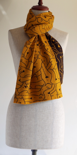 【UPPERCASE】アッパーケース Crowded Beach メリノウールマフラー　ドイツ直輸入のジャガード/ヌーディストビーチ★送料無料