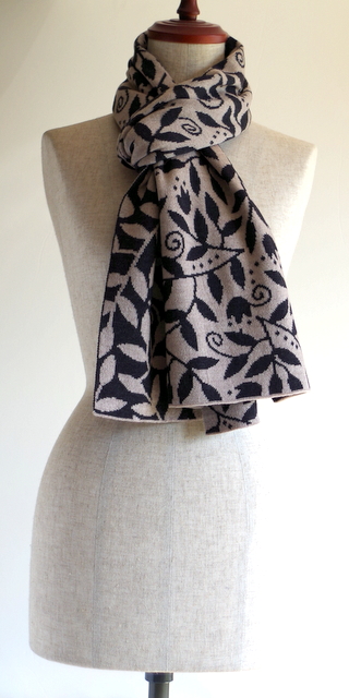 【UPPERCASE】アッパーケース Tulip Mania メリノウールマフラー　ドイツ直輸入のジャガード/花柄・チューリップ★送料無料