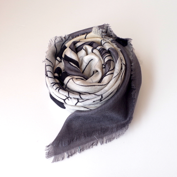 【YARNZ NEWYORK】17SS ヤーンズ Sｔreet Fashion スクェア カシミア50%・シルク50%　カシミヤストール 大判 正方形 スカーフ ヤーンツ Cream Multi ★送料無料