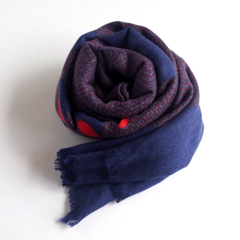 【YARNZ】15AW/ヤーンズ　Embrace カシミア100%　カシミヤ ストール 大判　カシミアストール/Navy/ヤーンツ★送料無料