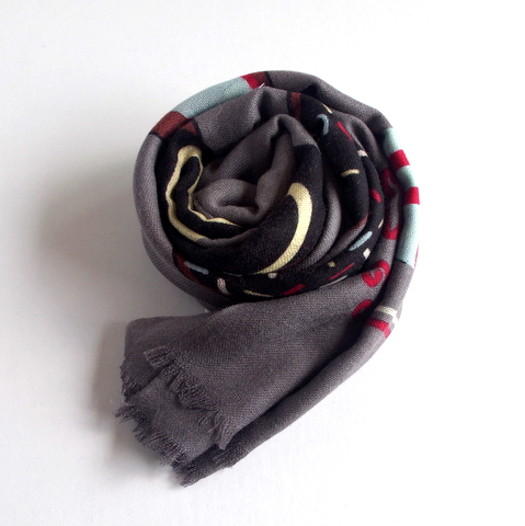 【YARNZ】15AW/ヤーンズ Donuts カシミア・ウール　カシミヤウール ストール 大判　大判ストール カシミアストール/Grey/ヤーンツ★送料無料