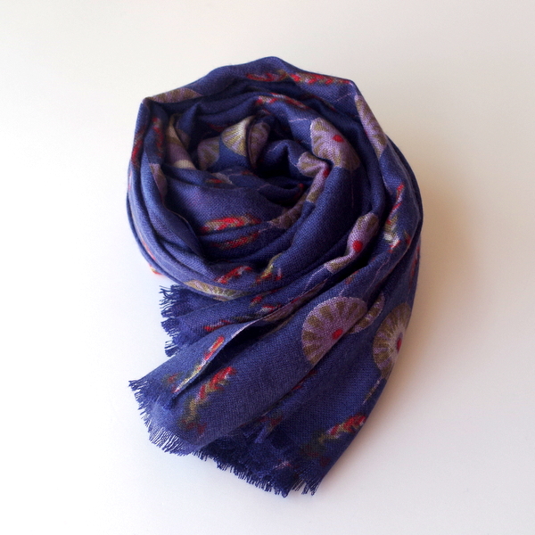 【YARNZ】16AW/ヤーンズ Dreamcatcher カシミア100%　カシミヤ ストール 大判　カシミアストール ヤーンツ ネイビー★送料無料