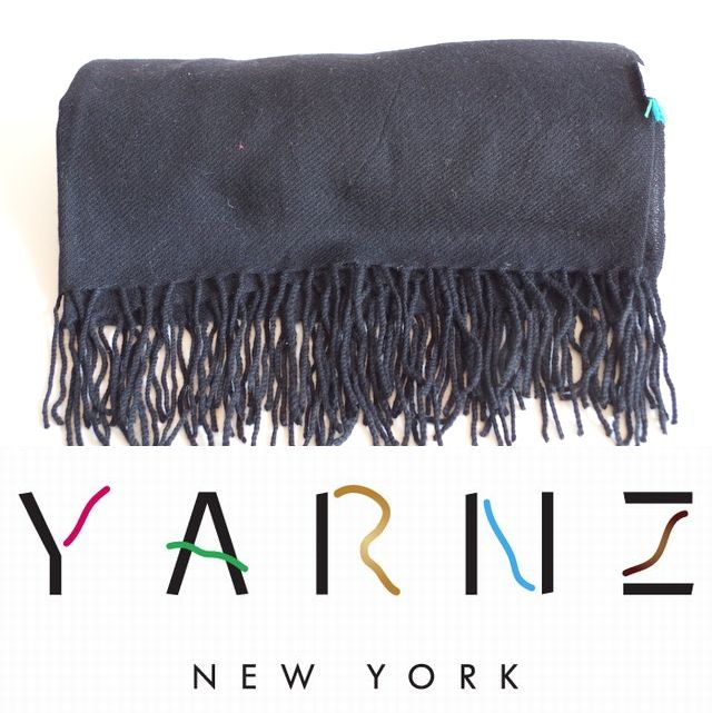 【YARNZ】2013HOLIDAY/ヤーンズ BLACK  カシミア/ウールストール 黒　超　大判の厚手ストール（95×210）/ヤーンツ★送料無料