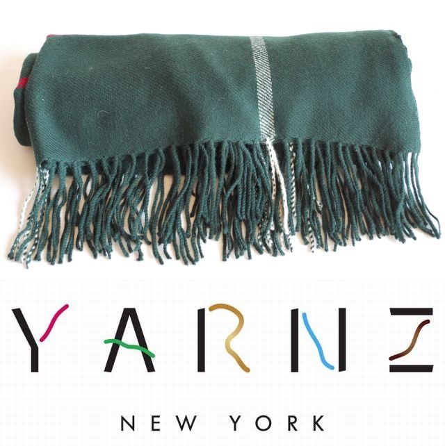 【YARNZ】2013HOLIDAY/ヤーンズ Window Pane/ カシミア/ウールストール 超 大判の厚手ストール/ヤーンツ/グリーン・チェック★送料無料