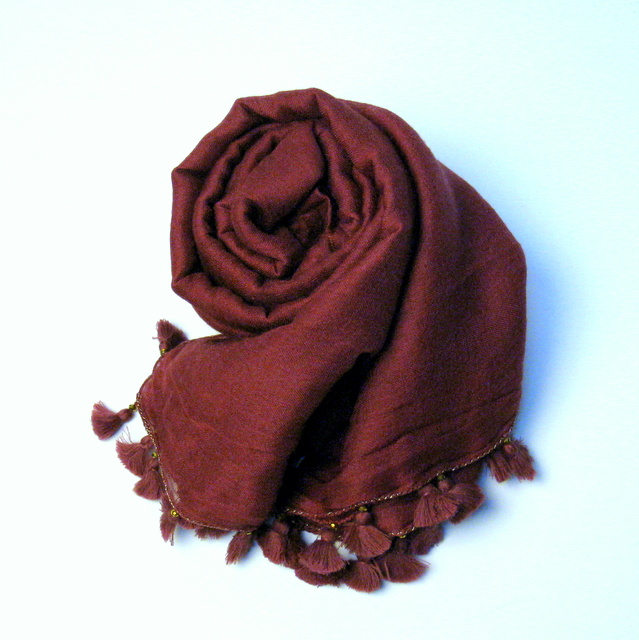 【CITRUS シトラス】AW/秋冬タッセル付ストール/ビーズ付 ウールポンポンストール＜CITRUSストール公式ショップ＞★送料無料