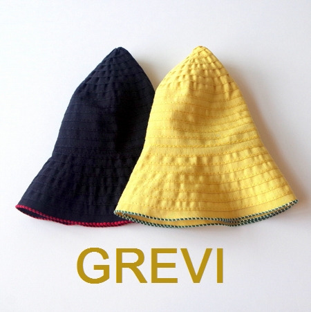 Grevi 帽子 グレヴィ ハット 折りたたみ 定番サイズ ブレードハット ネイビー イエロー UV 夏 帽子 レディース UVカット 紫外線防止 日よけ おしゃれ イタリア直輸入★送料無料