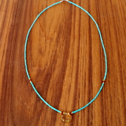 【シトリン ネックレス】天然石のプチジュエリー ターコイズ・ビーズ/パワーストーン・Citrine/スモーキーシトリン★メール便対応