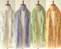 大判 ストール タンポポ  綿毛 花柄 植物 コットンタッチコットンタッチ 春夏 春 春物 夏 夏用 フリンジ 冷房対策 おしゃれ 大判ストール 綿の風合い UV UVカット レディース★メール便対応