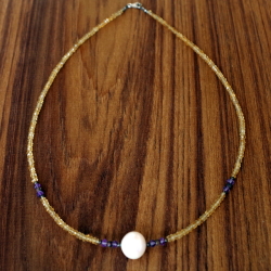 【真珠 ネックレス】天然石のジュエリー シトリン/パール・パールネックレス/Pearl/アメシスト★メール便対応