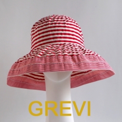 【GREVI  グレヴィ】ストライプ3カラー帽子 折りたたみ つば広 ＵＶハット UVカット イタリア直輸入＜グレヴィ　専門店＞★送料無料
