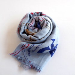 【YARNZ NEWYORK】15SS/ヤーンズ Passport カシミア50%・シルク50%　カシミヤストール 大判　ストール/Blue・Ivory/パスポート/ヤーンツ★送料無料