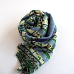 【YARNZ NEWYORK】15SS/ヤーンズ Suitcases カシミア70%・シルク30%　カシミヤストール 大判　ストール/Green・スーツケース/ヤーンツ★送料無料