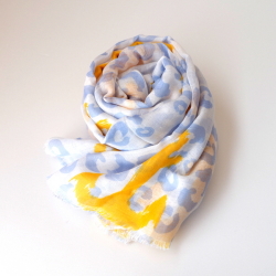 【YARNZ NEWYORK】17SS ヤーンズ リネン ストール IKAT ANCHOR リネンストール 麻 大判  ヤーンツ RED YELLOW 赤 黒 ブルー 黄色★送料無料