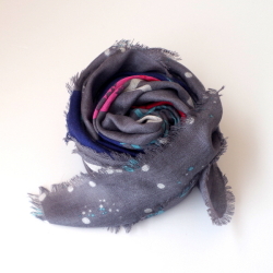 【YARNZ NEWYORK】17SS ヤーンズ Style Wars スクェア カシミア50%・シルク50%　カシミヤストール 大判 正方形 スカーフ ヤーンツ ネイビー ★送料無料