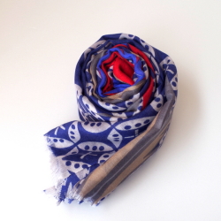 【YARNZ NEWYORK】17SS ヤーンズ Bows&Arrows カシミア70% シルク30%　カシミヤストール 大判　ストール Red Blue ヤーンツ★送料無料