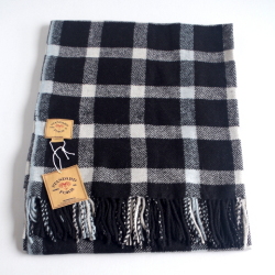 【YARNZ】15AW/ヤーンズ Grid/STANDARD FORM 大判ストール チェックのストール 大判　厚手のウール・カシミアストール 黒 ヤーンツ★送料無料