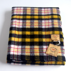 【YARNZ】15AW/ヤーンズ Check Plaid with knit/大判ストール STANDARD FORM チェックのストール 大判　超・厚手のウール・カシミアストール　黒・黄/ヤーンツ★送料無料