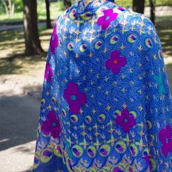 【大判 ストール】SS/AW 幾何学・花柄/ホワイト・ブラックの大判ストール★メール便対応