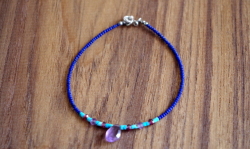 【アメジスト ブレスレット】天然石のプチジュエリー ラピス/アメシスト ブレスレット/Amethyst★メール便対応