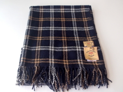 【YARNZ】ヤーンズ 4 SQ WINDOWPANE Blanket STANDARD FORM 大判ストール チェック　ストール 大判　ウール カシミアストール ネイビー ヤーンツ★送料無料