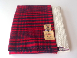 【YARNZ】16AW/ヤーンズ GLEN PLAID 大判ストール STANDARD FORM チェックのストール 大判　超・厚手のウール・カシミアストール 赤 白 紺 ヤーンツ★送料無料