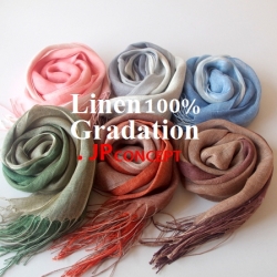 春夏 リネン グラデーション ストール 麻 大判 ガーゼ 春物 春 夏用ストール UV 冷房対策 おしゃれ リネンストール メンズ レディース 大判ストール ショール UVカット★メール便対応