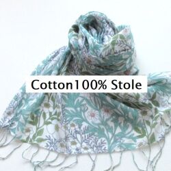 コットン ストール ガーゼ マフラー ギフト 春 春物 夏 用 夏用 春夏 薄手 大判 UVカット 冷房対策 花柄 植物 フラワー バティック柄風 夏用ストール スカーフ 綿 100% コットンストール UV 紫外線対策 インド綿 レディース 黒 白 緑★メール便対応