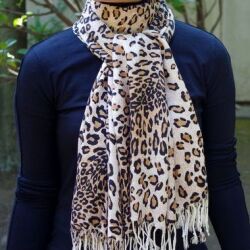 【アニマル柄 ストール】SS・AW レオパード・マフラー・ヒョウ・ゼブラ・ブラック・キャメル・グレー/パシュミナの風合い/メンズ・レディスの大判のストール★メール便対応