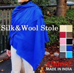 ストール シルク ウール 無地 春物 春 秋 秋冬 冬 高品質 大判 還暦祝い ショール 厚手でも薄手でもない メンズ レディース マフラー 大判ストール ひざ掛け ブランケット 青 白 黒 ラベンダー 赤 ロイヤルブルー カシミヤタッチ ★メール便対応