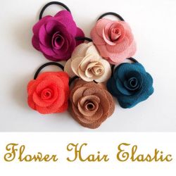 【ヘアアクセサリー】ヘアゴム・バラ/ハンドメイド/かわいい・結婚式・2次会/オフィス/花・フラワー/手作り/ベージュ・ブラウン・ブルーグリーン・ピンク★メール便対応