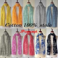 コットン ガーゼ ストール 和柄 大判 花柄 春 春夏 夏 綿ストール 綿100 大判ストール タオルマフラー Uvカット ストール専門店 メール便対応 ｊｐコンセプト