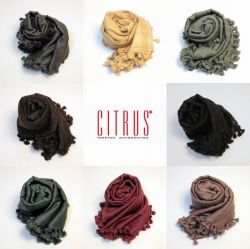 【CITRUS シトラス】13AW/秋冬ストール 無地18カラー  ウール・シルクのポンポンストール＜CITRUSストール公式ショップ＞★送料無料