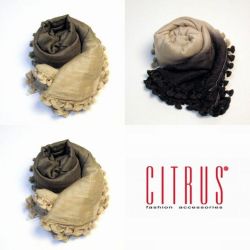 【CITRUS シトラス】2013AW/秋冬ストール グラデーションストール  ウールストールのポンポン＜CITRUSストール公式ショップ＞★送料無料