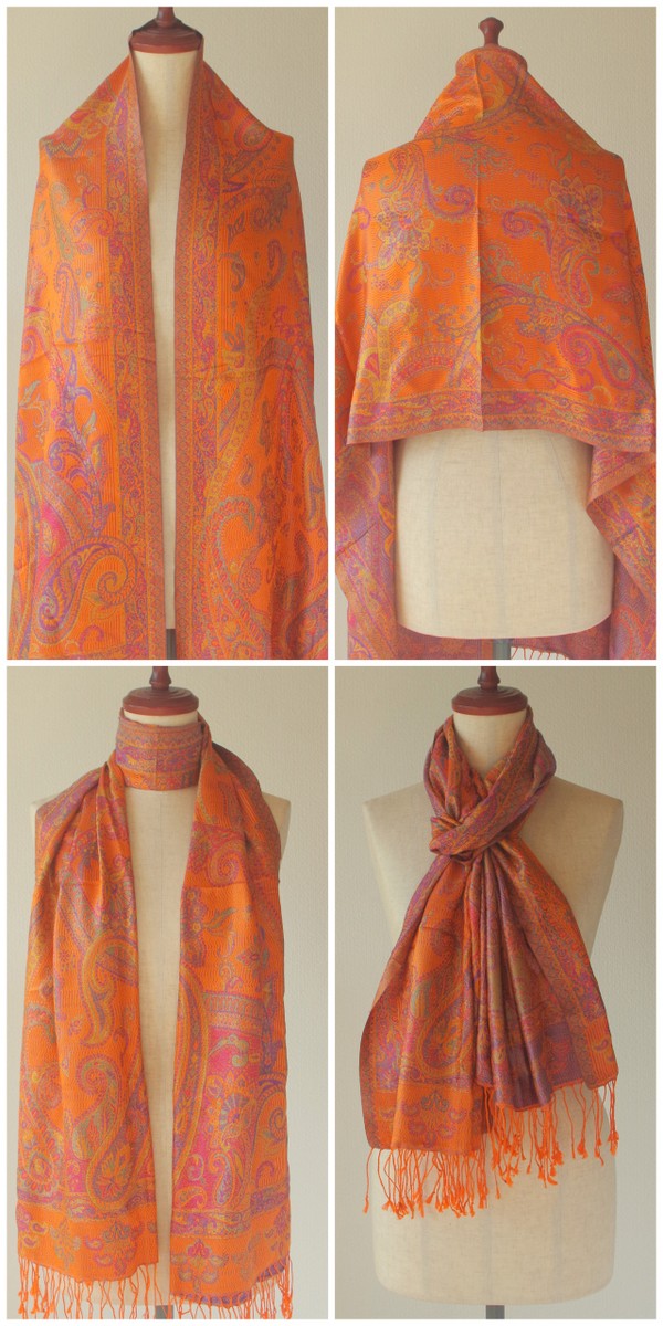 シルク ショール ストール 大判 ストール 春 春物 春夏 秋冬 花