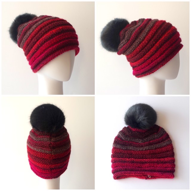 grevi ボンボンニット グレヴィのニット帽 ニットキャップ ポンポン付