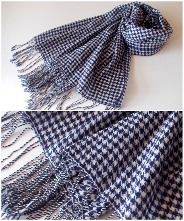ストール ウール 100％ 千鳥格子 大判 春 春夏 秋冬 大判ストール  