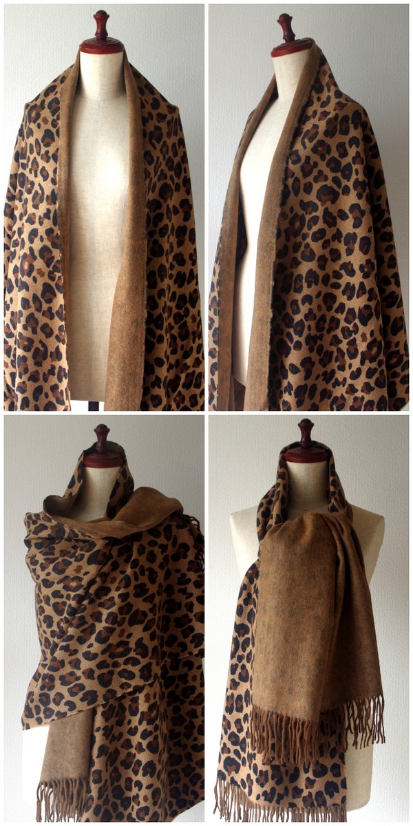 超美品】CELINE 超大判 ストール マカダム柄 レオパード ヴィンテージ