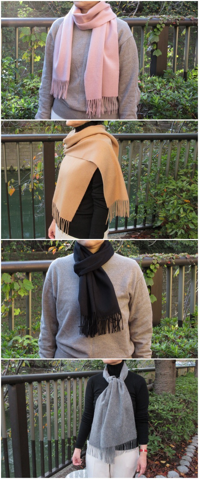 マフラー 無地 ウール 100%の厚手のストール マフラー メンズ  