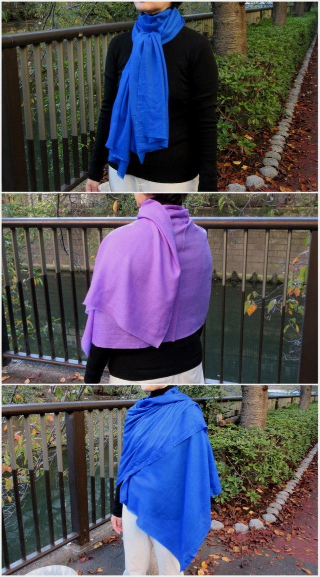 ストール シルク ウール 無地 春物 春 秋 秋冬 冬 高品質 大判 還暦