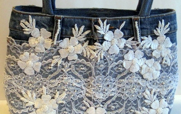 ハンドメイドバッグ】1点もの！豪華レースバッグ ショルダー