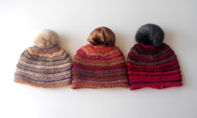 grevi ボンボンニット グレヴィのニット帽 ニットキャップ ポンポン付