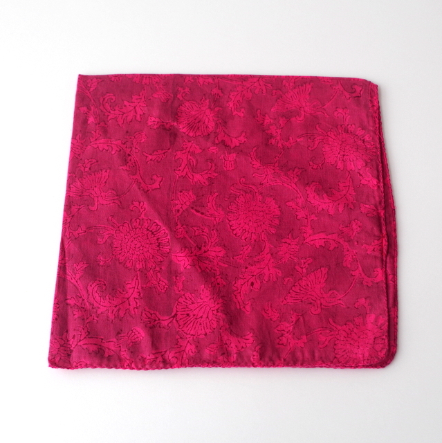 新着【ANOKHI】アノーキのハンカチ バンダナ ブロックプリント  