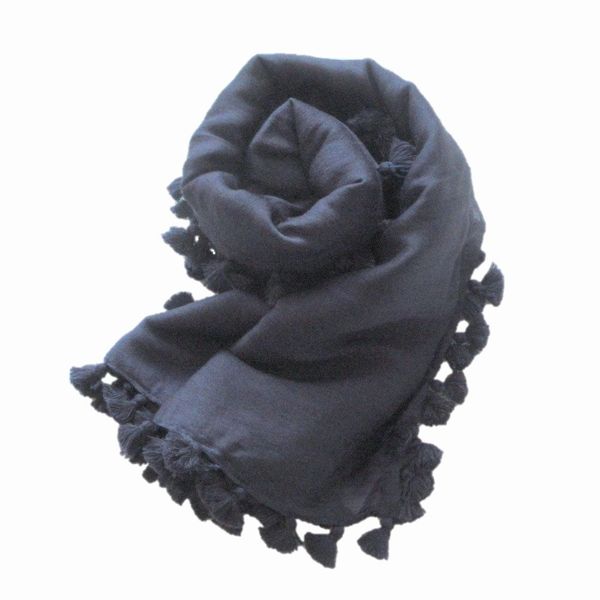 ポンポン ストール ウール シルク 大判 秋 秋冬 春 POMPOM UV UVカット