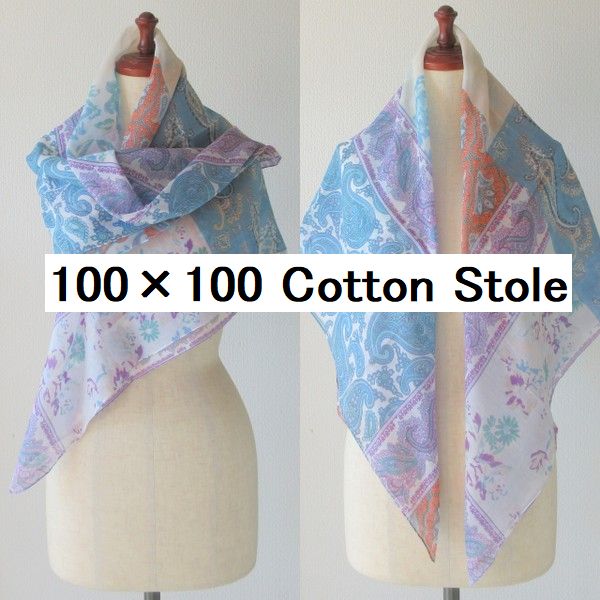 コットン ストール 大判 正方形 スカーフ ガーゼ 春 春物 夏 用 夏用