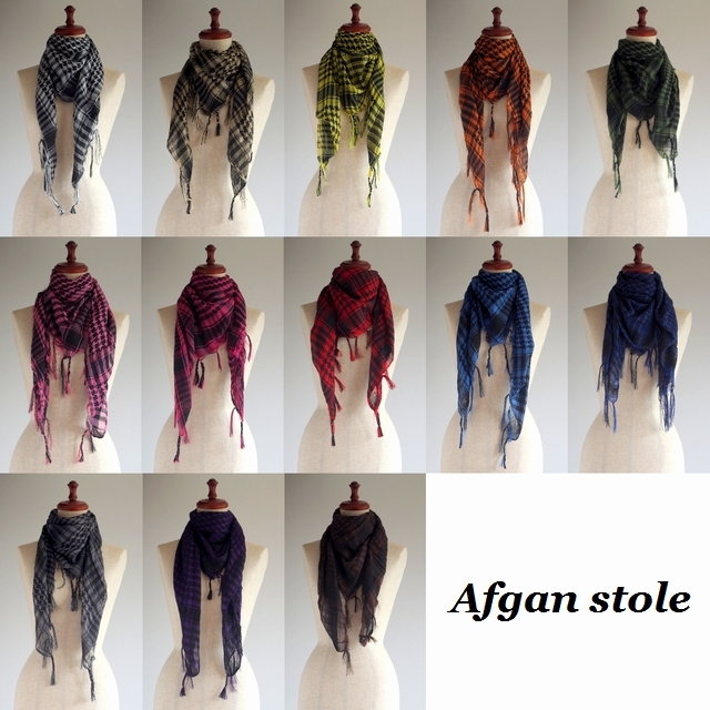 アフガンストール】シュマグ 13色から選べる！大判ストール コットン